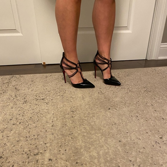 Christian Louboutin Confusa 100 Size 8-8.5 Patent Black Killer Heels - Picture 12 of 12